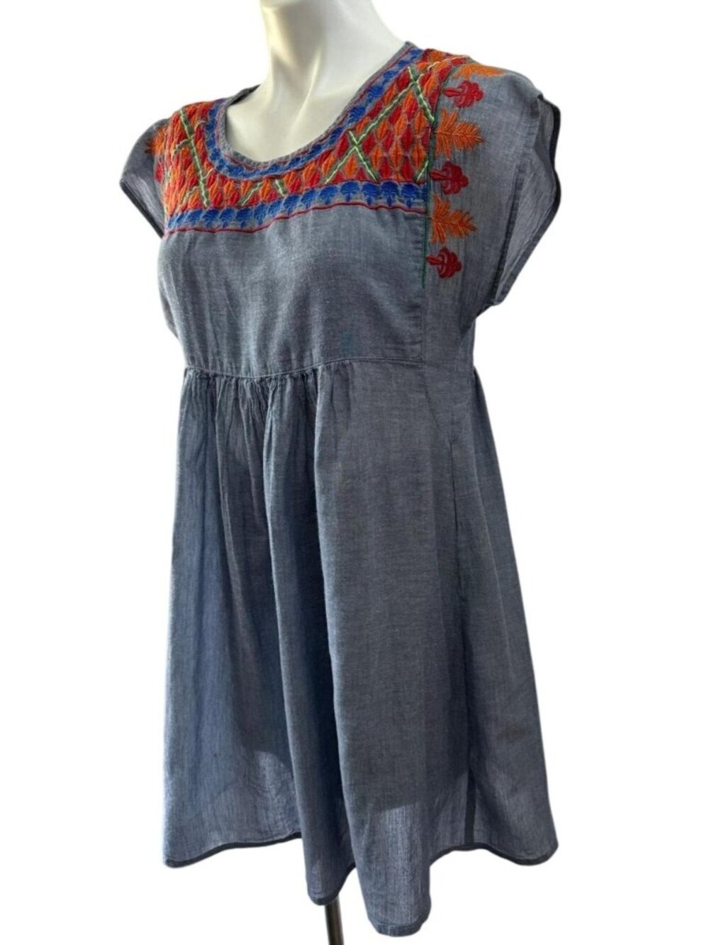 South Main Embroidered Babydoll Dress - Size Small